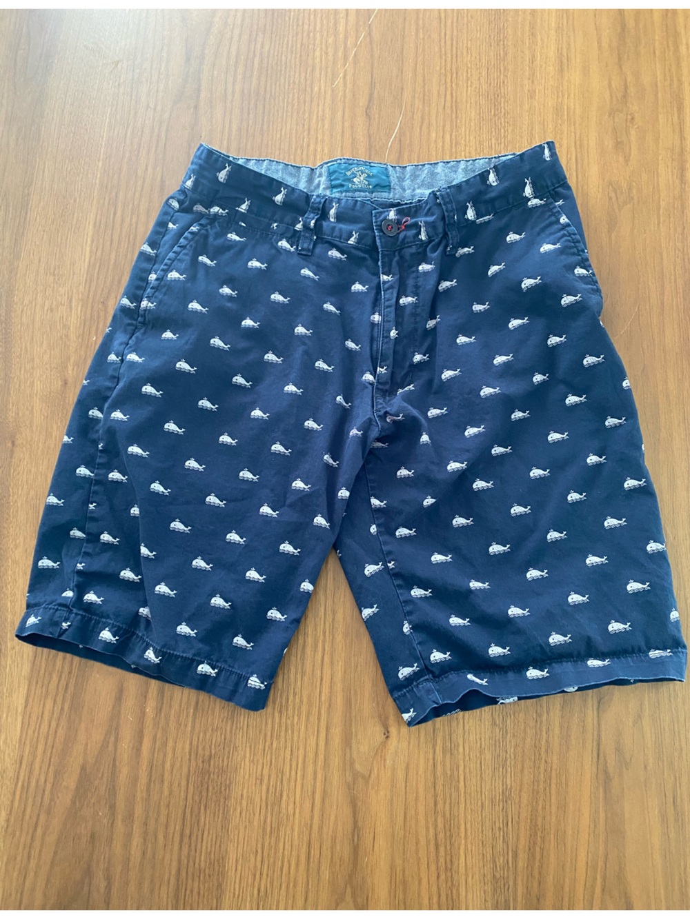 Men’s Navy Whale Print Cotton Shorts 32